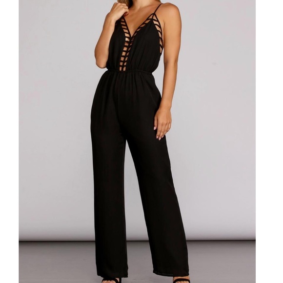 Windsor Other - Sleek Open Back Caged Jumpsuit